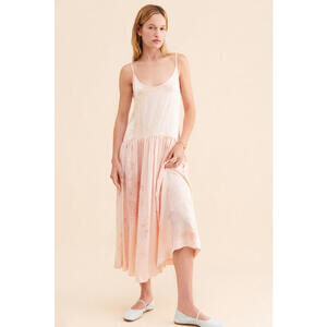 Anthropologie x Laude - SILK Midi Dress with Spaghetti Straps, Size S/M